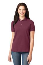 Port Authority Women's Heavyweight Cotton Pique Polo. L420 Burgundy