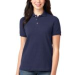 Port Authority Women's Heavyweight Cotton Pique Polo. L420 Navy