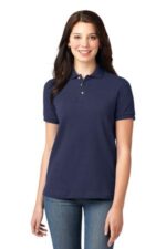 Port Authority Women's Heavyweight Cotton Pique Polo. L420 Navy