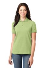 Port Authority Women's Heavyweight Cotton Pique Polo. L420 Pistachio