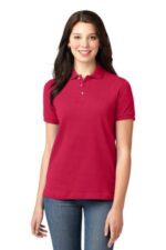 Port Authority Women's Heavyweight Cotton Pique Polo. L420 Red