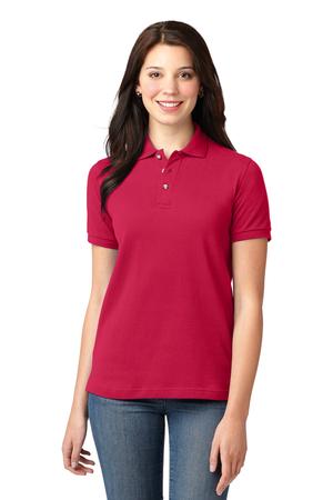 Port Authority Women's Heavyweight Cotton Pique Polo. L420 Red