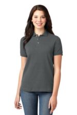Port Authority Women's Heavyweight Cotton Pique Polo. L420 Steel Grey