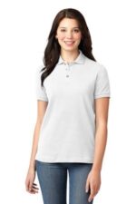 Port Authority Women's Heavyweight Cotton Pique Polo. L420 White