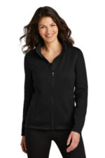 Port Authority Women's Arc Sweater Fleece Jacket L428 Deep Black