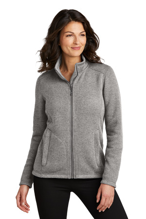 Port Authority Women's Arc Sweater Fleece Jacket L428 Deep Smoke Heather