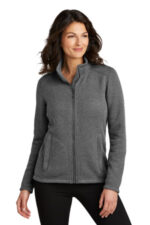 Port Authority Women's Arc Sweater Fleece Jacket L428 Grey Smoke Heather