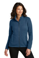 Port Authority Women's Arc Sweater Fleece Jacket L428 Insignia Blue Heather