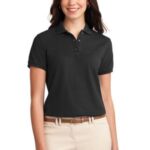 Port Authority Women's Silk Touch Polo. L500 Black