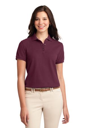 Port Authority Women's Silk Touch Polo. L500 Burgundy