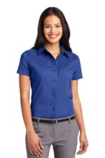 Port Authority Women's Short Sleeve Easy Care Shirt. L508 Royal/ Classic Navy