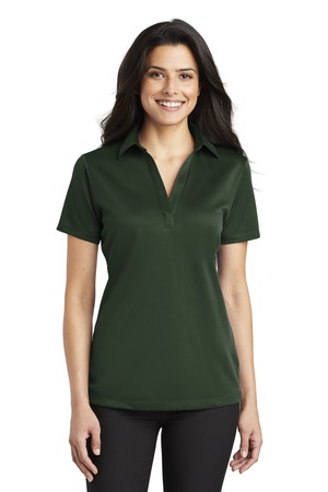 Port Authority Women's Silk Touch Performance Polo. L540 Dark Green