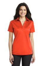 Port Authority Women's Silk Touch Performance Polo. L540 Neon Orange