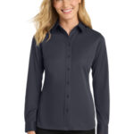 Port Authority Women's Dimension Knit Dress Shirt. L570 Battleship Grey