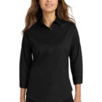 Port Authority Women's 3/4-Sleeve Easy Care Shirt. L612 Black