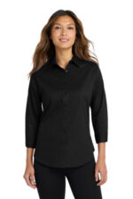 Port Authority Women's 3/4-Sleeve Easy Care Shirt. L612 Black