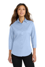 Port Authority Women's 3/4-Sleeve Easy Care Shirt. L612 Light Blue