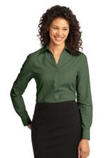 Port Authority Women's Crosshatch Easy Care Shirt. L640 Dark Cactus Green