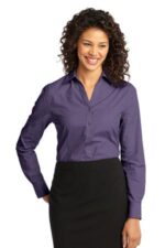 Port Authority Women's Crosshatch Easy Care Shirt. L640 Grape Harvest