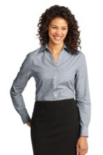 Port Authority Women's Crosshatch Easy Care Shirt. L640 Navy Frost