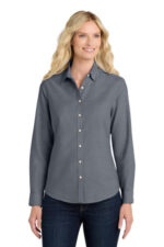 Port Authority Women's SuperPro Oxford Shirt. L658 Black