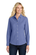 Port Authority Women's SuperPro Oxford Shirt. L658 Navy