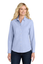 Port Authority Women's SuperPro Oxford Shirt. L658 Oxford Blue