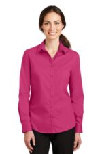 Port Authority Women's SuperPro Twill Shirt. L663 Pink Azalea