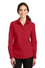 Port Authority Women's SuperPro Twill Shirt. L663 Rich Red