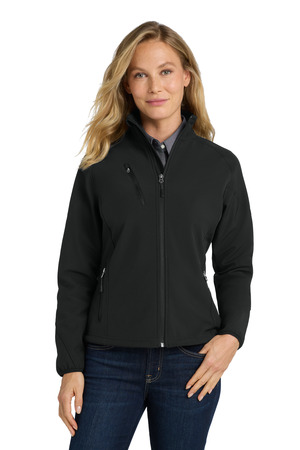 Port Authority Women's Textured Soft Shell Jacket. L705 Black