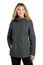 Port Authority Women's C-FREE Rain Jacket L714 Grey Steel