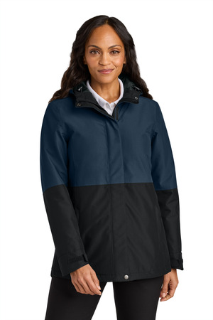 Port Authority Women's Insulated Heavy Ripstop Jacket L721 Dress Blue Navy/ Deep Black