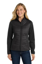 Port Authority Women's Hybrid Soft Shell Jacket. L787 Deep Black