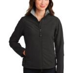 Port Authority Women's Glacier Soft Shell Jacket. L790 Black/ Chrome