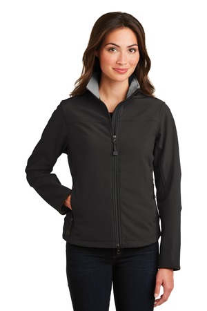 Port Authority Women's Glacier Soft Shell Jacket. L790 Black/ Chrome