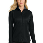 Port Authority Women's Vertical Texture Full-Zip Jacket. L805 Black/ Iron Grey
