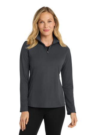 Port Authority Women's Pinpoint Mesh 1/2-Zip . L806 Battleship Grey