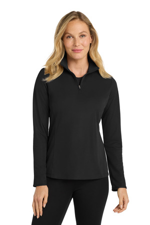 Port Authority Women's Pinpoint Mesh 1/2-Zip . L806 Black