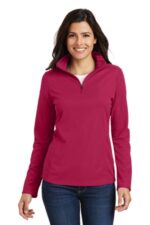 Port Authority Women's Pinpoint Mesh 1/2-Zip . L806 Dark Fuchsia