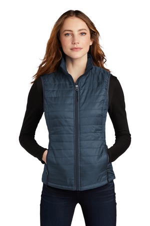 Port Authority Women's Packable Puffy Vest L851 Regatta Blue/ River Blue Navy