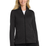 Port Authority Women's Collective Striated Fleece Jacket. L905 Deep Black Heather