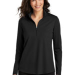 Port Authority Women's Dry Zone UV Micro-Mesh 1/4-Zip LK112 Deep Black