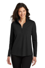Port Authority Women's Dry Zone UV Micro-Mesh 1/4-Zip LK112 Deep Black