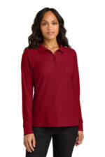 Port Authority Women's Wearever Signature Pique Long Sleeve Polo LK200LS Rich Red