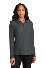 Port Authority Women's Wearever Signature Pique Long Sleeve Polo LK200LS Storm Grey