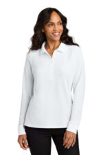 Port Authority Women's Wearever Signature Pique Long Sleeve Polo LK200LS White