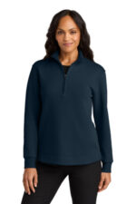 Port Authority Women's Wearever Signature Double Pique 1/4-Zip LK210 River Blue Navy