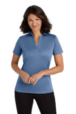 Port Authority Women's Heathered Silk Touch Performance Polo. LK542 Moonlight Blue Heather