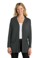 Port Authority Women's Concept Long Pocket Cardigan . LK5434 Grey Smoke