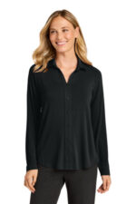 Port Authority Women's Luxe Knit Button Tunic LK5602 Deep Black